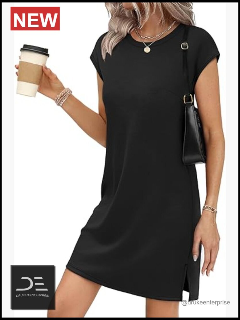 Cap Sleeve A-Line Swing Dress Lightweight Rayon Blend